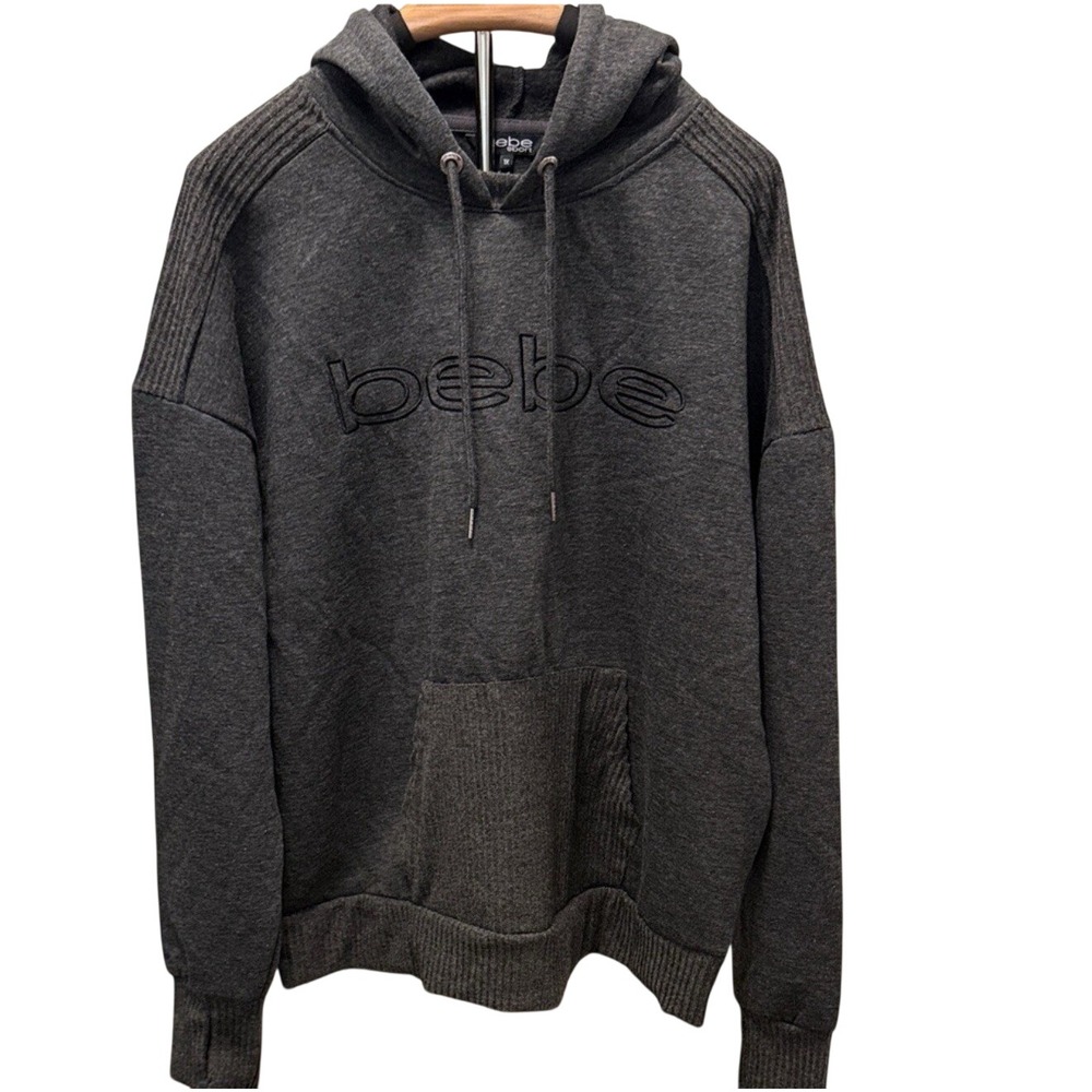 NWT Bebe Women's Charcoal Warm Sports Hoodie Size 1x